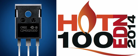 Cree's 1200V, 25m&Omega; SiC MOSFET Named One of EDN's Hot 100 Products of 2014