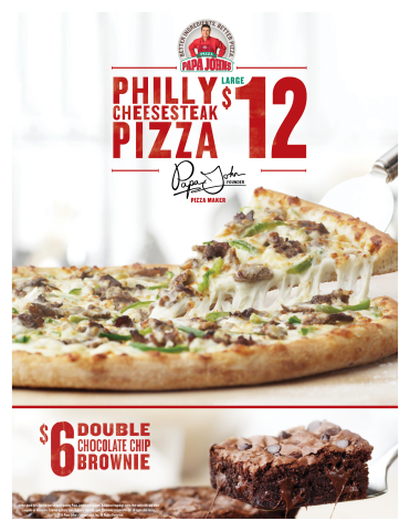 Papa John's Relaunches Philly Cheesesteak Pizza in US