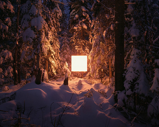 Benoit Paille'S Illuminating Landscapes with Glowing Squares_1