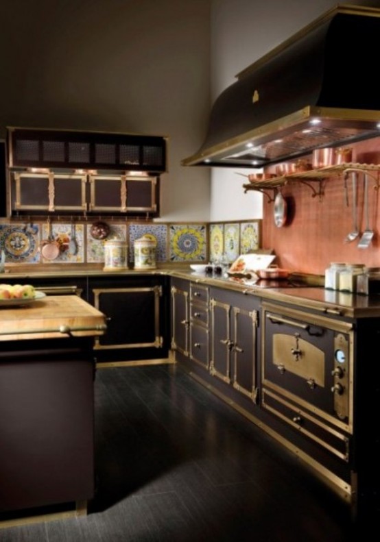Luxurious Vintage Style Kitchen in Coffee and Gold Colors by Restart Cucine_6