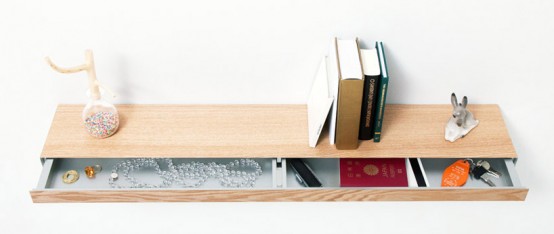 Minimalist Shelf with a Small Hidden Drawer_1