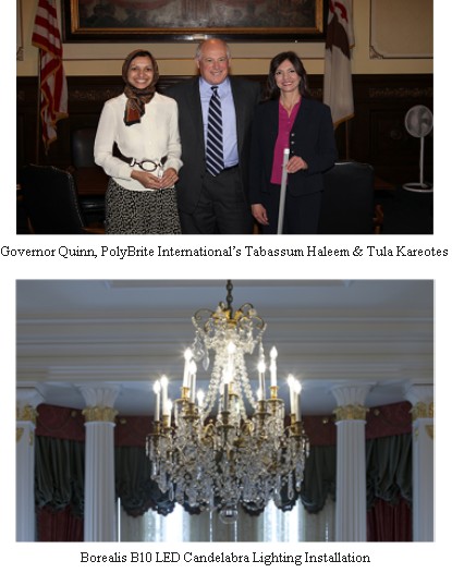 PolyBrite International Announces the Installation of Borealis&reg; LED Lamps in the Illinois Executive Mansion