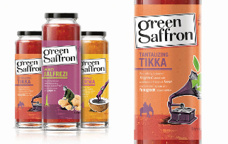 Green Saffron Spices Adapt Eccentric Package Design