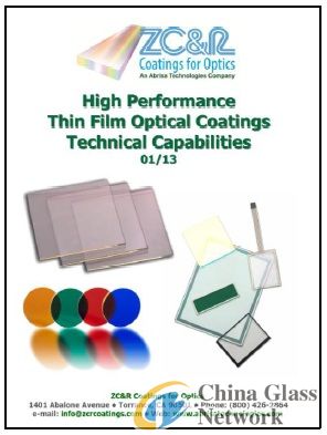 ZC&R Coatings for Optics Publishes New High Performance Thin Film Optical Coatings Technical Capabilities Brochure