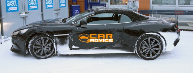 Aston Martin Vanquish Volante: Soft-Top-Supercar Spied in The Snow_1