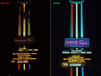 Los Angeles Memorial Coliseum and Sports Arena Sign Upgraded with LED T8 Tube Lights