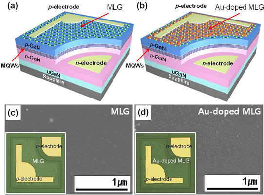 Thermal Anneal for Improving Adhesion of Gold-Doped Graphene to Nitride LEDs