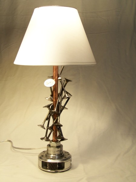 Salvaged Auto Parts To Recreate Table, Car Part Table Lamp