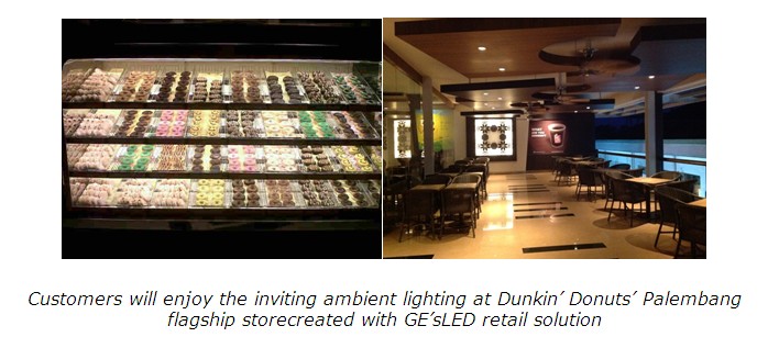 GE's LED Retail Lighting Adds Shiny Glaze to Dunkin’ Donuts’ Indonesiaflagship Store