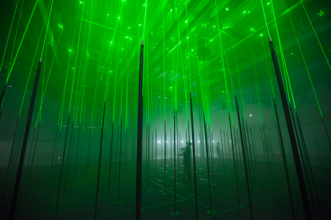 Marshmallow Laser Feast's Glowing Green Musical Laser Forest