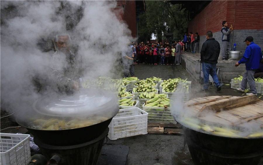 Shaolin Temple Shares Harvest with Tourists_3