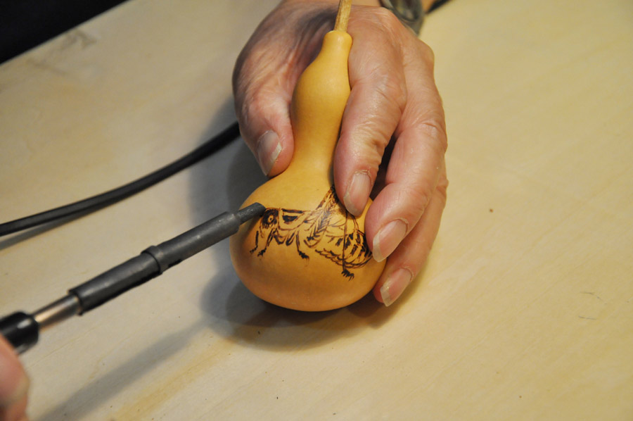 Drawing on Gourds at The Beijing Articraft Worskshop