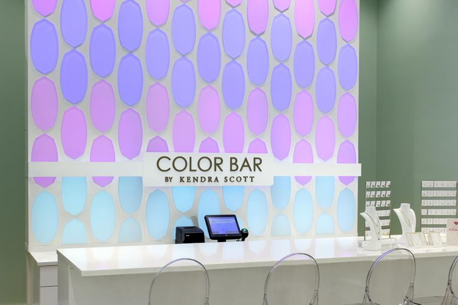 Kendra Scott Jewelry Store Lit up in Pastel Colors