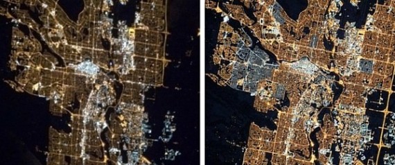 LED Lit Canadian City Looks Fairer Now from Space